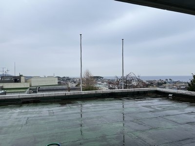 二宮町町民センター雨の景色